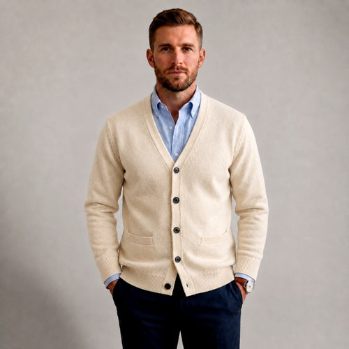 Barry - Men's V-Neck Slim Fit Cardigan  1