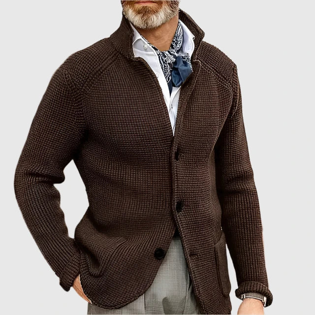 Brennan - Men's Button-Front Ribbed Cardigan