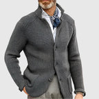 Brennan - Men's Button-Front Ribbed Cardigan