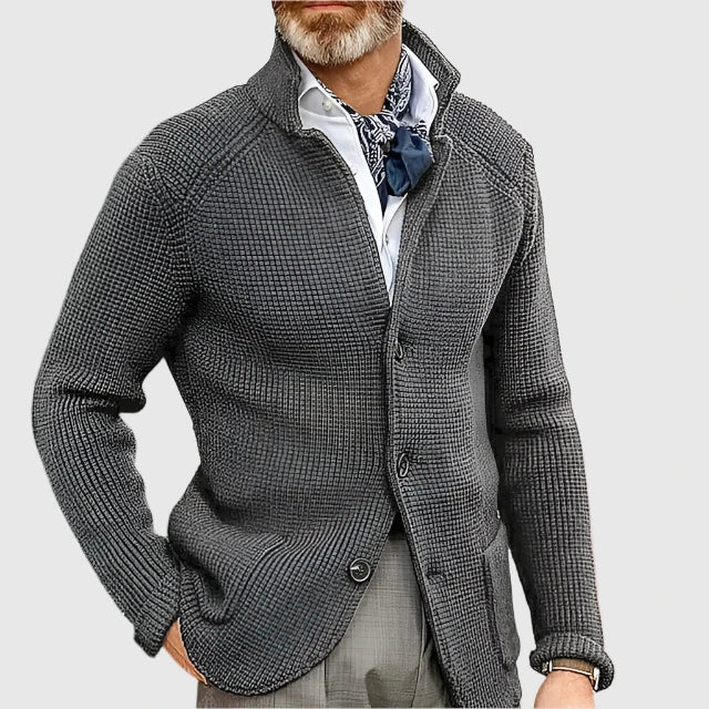 Brennan - Men's Button-Front Ribbed Cardigan