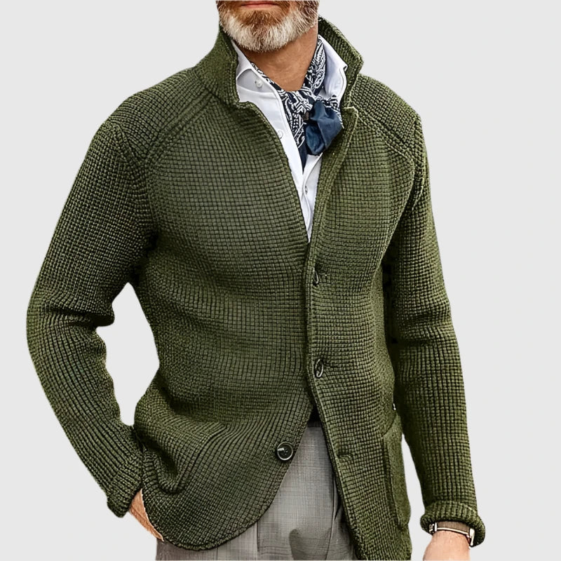 Brennan - Men's Button-Front Ribbed Cardigan