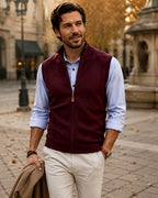 Bruno - Men's Slim Fit Full Zip Sleeveless Sweater Vest 2