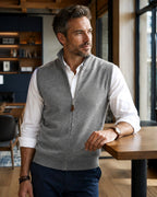 Bruno - Men's Slim Fit Full Zip Sleeveless Sweater Vest 4