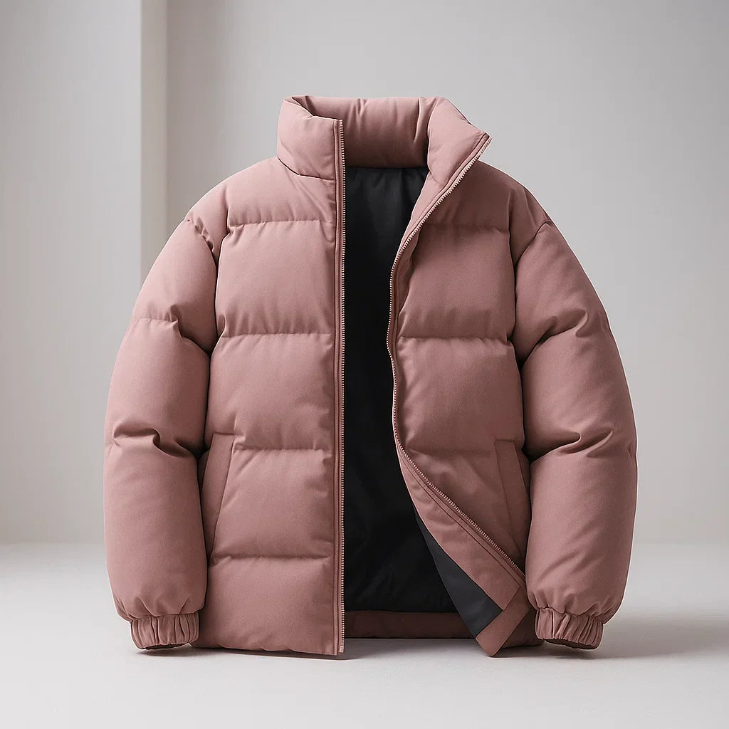 Calix - Men's Quilted Puffer Jacket with Stand Collar