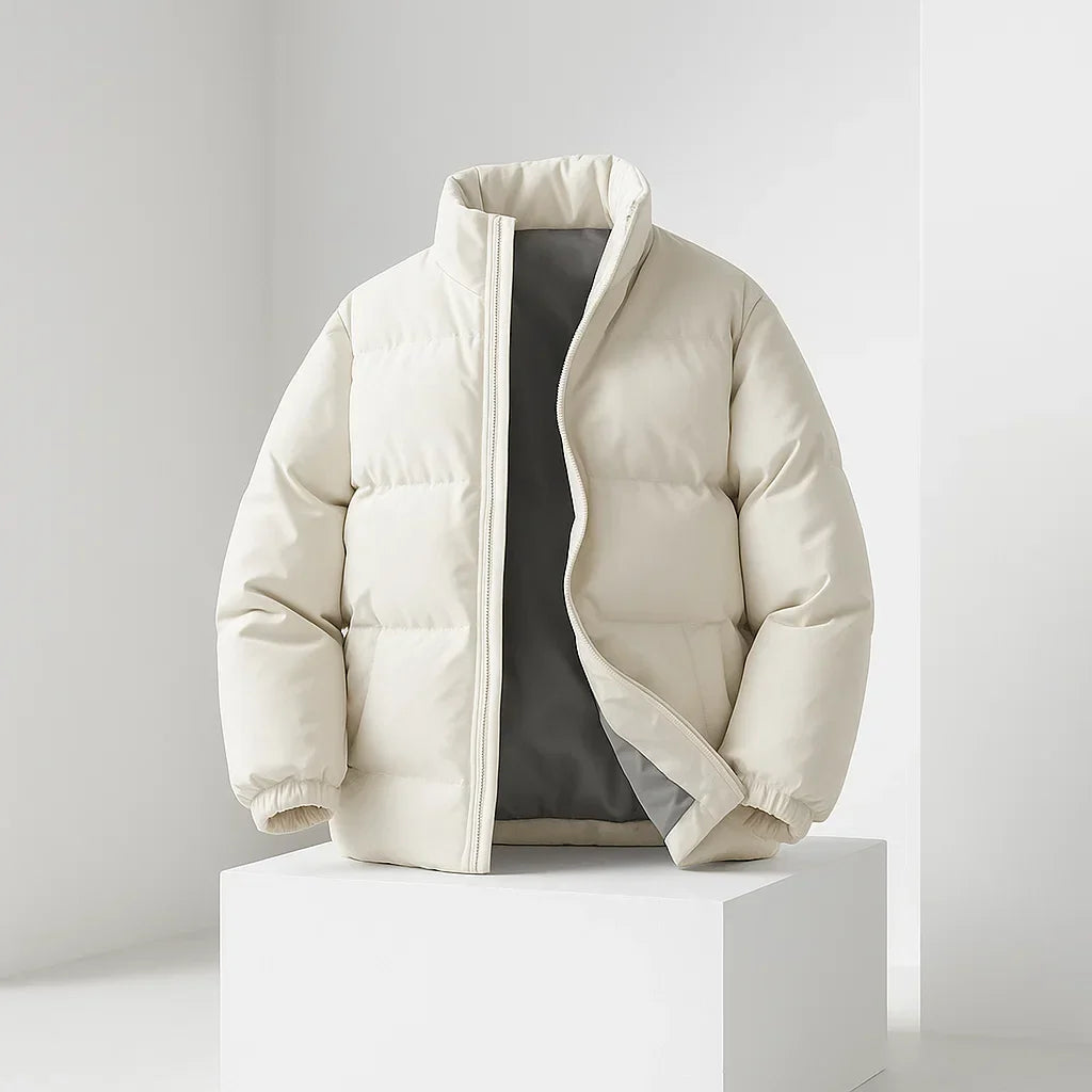 Calix - Men's Quilted Puffer Jacket with Stand Collar