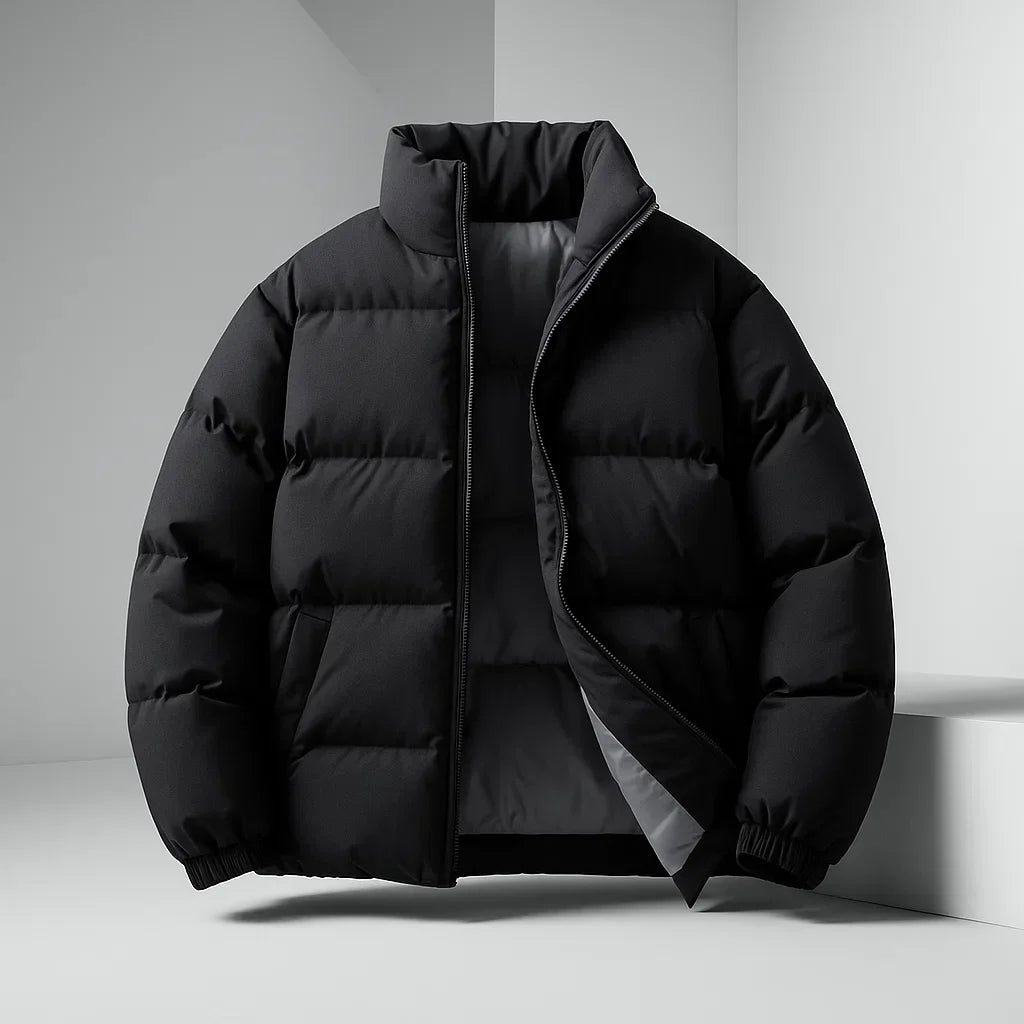 Calix - Men's Quilted Puffer Jacket with Stand Collar