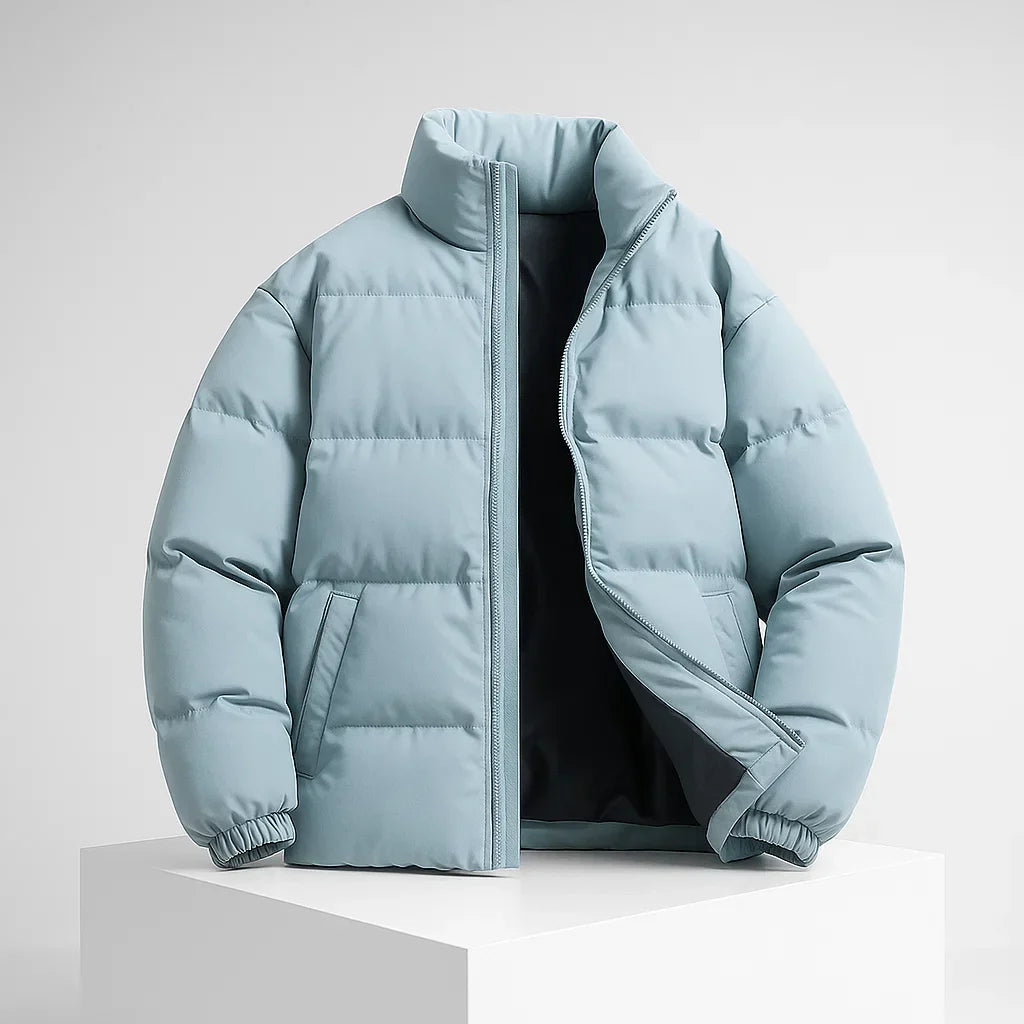 Calix - Men's Quilted Puffer Jacket with Stand Collar