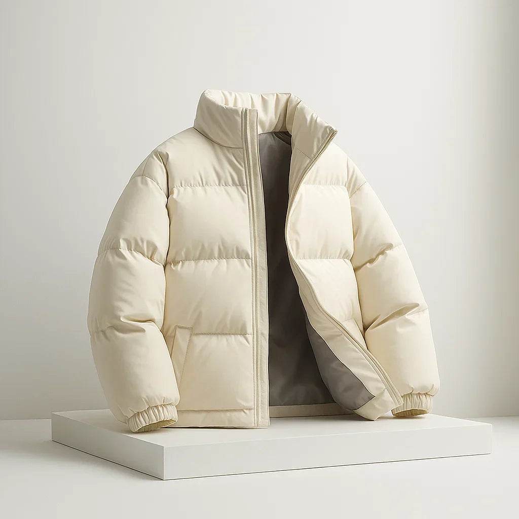 Calix - Men's Quilted Puffer Jacket with Stand Collar
