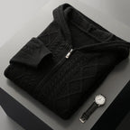 Carlo - Men's Cable Knit Full-Zip Hoodie
