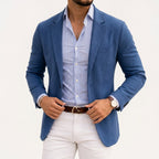 Caspian - Men's Two-Button Knit Blazer with Notch Lapels