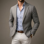 Caspian - Men's Two-Button Knit Blazer with Notch Lapels