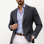 Caspian - Men's Two-Button Knit Blazer with Notch Lapels