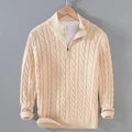 Cayson - Men's Cable Knit Half-Zip Sweater