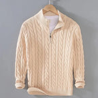 Cayson - Men's Cable Knit Half-Zip Sweater