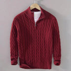 Cayson - Men's Cable Knit Half-Zip Sweater