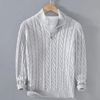Cayson - Men's Cable Knit Half-Zip Sweater