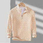 Cayson - Men's Cable Knit Half-Zip Sweater