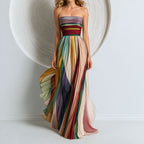 Celine - Women's Strapless Pleated Maxi Dress