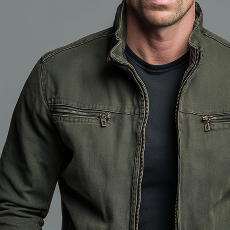 Chandler - Men's Stand-Collar Zip Jacket with Chest Pockets