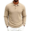 Chandler - Men's Textured Long Sleeve Polo Shirt 1