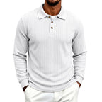 Chandler - Men's Textured Long Sleeve Polo Shirt 2