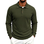 Chandler - Men's Textured Long Sleeve Polo Shirt 4