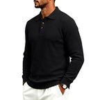 Chandler - Men's Textured Long Sleeve Polo Shirt 5