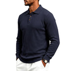 Chandler - Men's Textured Long Sleeve Polo Shirt 7