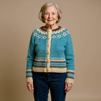 Claire - Women's Fair Isle Button-Front Cardigan
