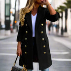 Clara - Women's Double-Breasted Blazer Coat with Metal Buttons