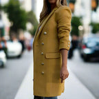 Clara - Women's Double-Breasted Blazer Coat with Metal Buttons