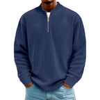 Damian - Men's Ribbed Quarter-Zip Long Sleeve Pullover 3