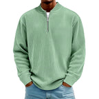 Damian - Men's Ribbed Quarter-Zip Long Sleeve Pullover 4