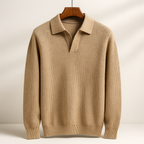 Dane - Men's Ribbed Polo Pullover Sweater