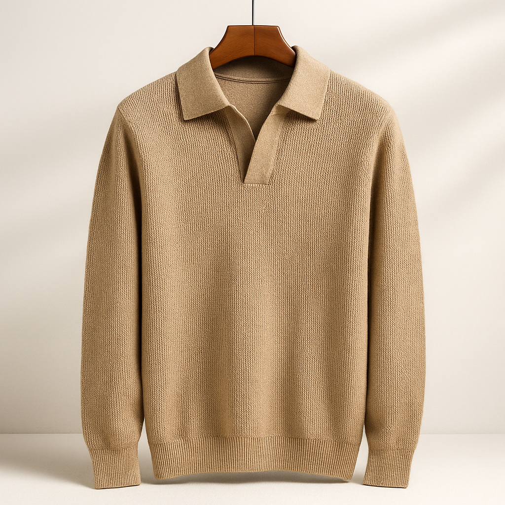 Dane - Men's Ribbed Polo Pullover Sweater