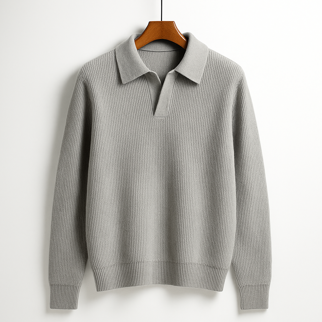 Dane - Men's Ribbed Polo Pullover Sweater