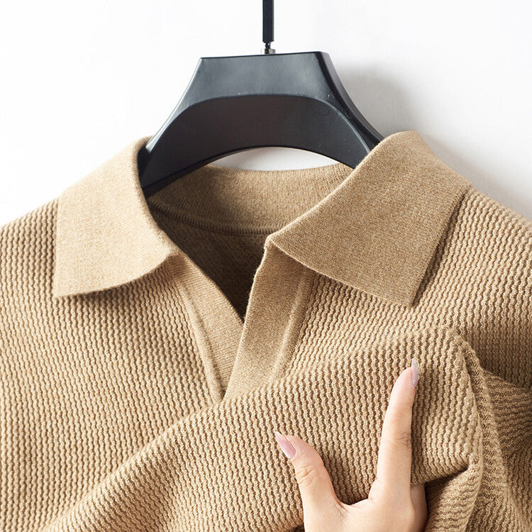 Dane - Men's Ribbed Polo Pullover Sweater