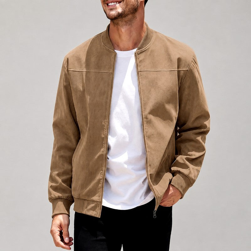 Dawson - Men's Suede Zip-Up Bomber Jacket 1