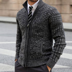 Dean – Men's Checkered High-Collar Cardigan 4