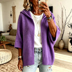 Deborah - Women's 3/4 Sleeve Oversized Hooded Cardigan 1