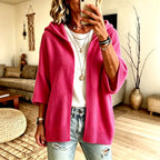 Deborah - Women's 3/4 Sleeve Oversized Hooded Cardigan 2
