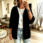 Deborah - Women's 3/4 Sleeve Oversized Hooded Cardigan 3