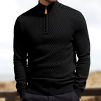 Denn - Men's Diagonal Quarter-Zip Pullover Sweater 4