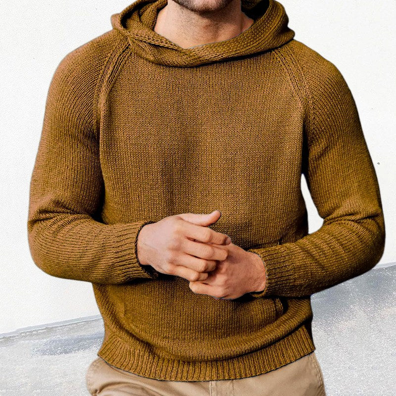 Denver - Men's Solid Hooded Long Sleeve Sweater 4