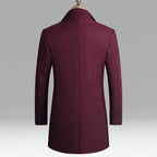 Derek - Men's Button-Front Wool Blend Topcoat