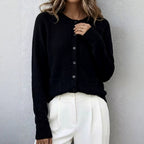 Dina - Women's Round Neck Relaxed Fit Cardigan Sweater 3
