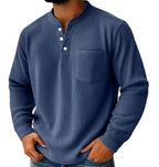 Dustin - Men's Ribbed Long Sleeve Henley Shirt 2