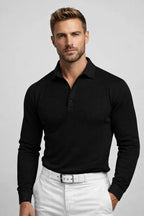 Dutton - Men's Textured Knit Polo with Button Placket