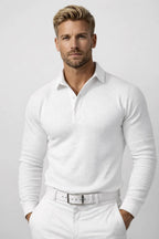 Dutton - Men's Textured Knit Polo with Button Placket
