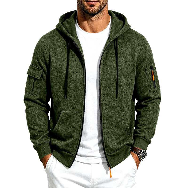 Edgar - Men's Fleece-Lined Zip-Up Fall Hoodie with Pockets 3